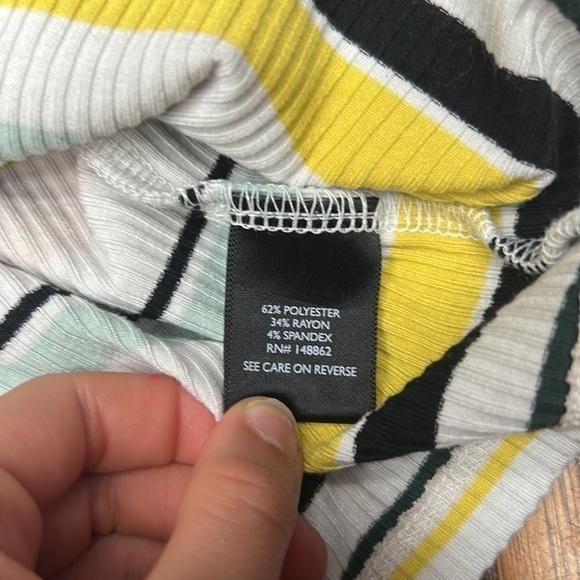 Torrid women’s multi stripe ribbed high neck crop cami top - Picture 4 of 6